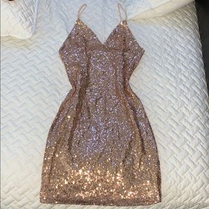 Sequin spaghetti strap dress